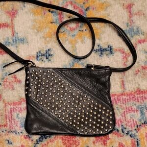 Gold and Black Studded Crossbody Bag